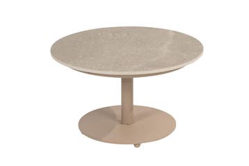 4 Seasons Outdoor Boaz koffietafel - latte/keramiek -  Ø60, Tuin en Terras, Tuintafels, Verzenden, Nieuw, Rond, Rvs