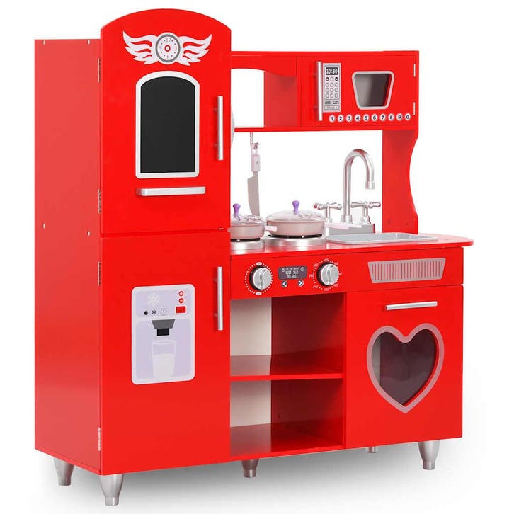 vidaXL Kinderspeelkeuken 84x31x89 cm MDF rood, Kinderen en Baby's, Speelgoed | Overig, Nieuw, Verzenden