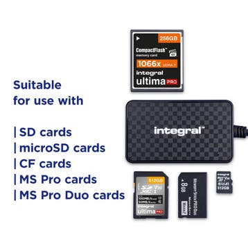Integral 4-in-1 Multi Card Reader - USB 3.2 Gen 1 | USB-A..., Ophalen of Verzenden, Nieuw
