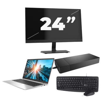 HP EliteBook 840 G7 -   i7-10e 8GB  - 256GB  + 1x 24 inch, Qwerty, Verzenden, 8 GB, Refurbished
