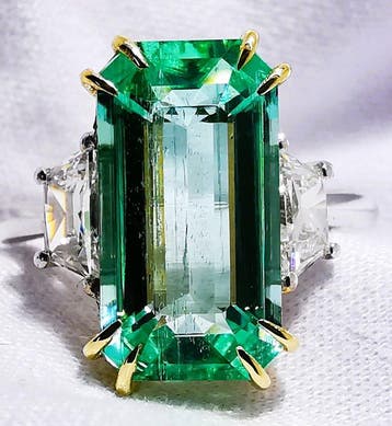 Ring - 18 karaat Witgoud, Geel goud, Geen olie 4.72ct GIA, Sieraden, Tassen en Uiterlijk, Ringen, Nieuw