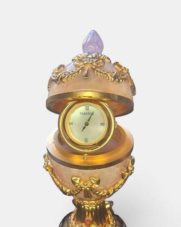 Fabergé ei - Fabergestijl - Imperial Laurier Rozekwarts
