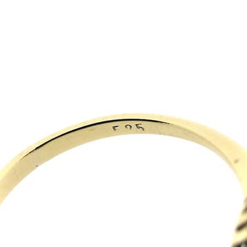 Vintage gouden ring met turquoise en parel, Gebruikt, 19 tot 20, Ophalen of Verzenden, Met edelsteen