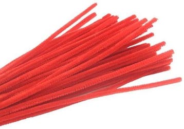 Chenille Pijpenragers dia 5-6mm, 30 cm C4 Rood PAK50, Ophalen of Verzenden, Nieuw