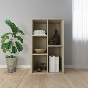 vidaXL Boekenkast/dressoir 50x25x80 cm bewerkt hout sonoma, Huis en Inrichting, Kasten | Boekenkasten, Verzenden, Nieuw, 50 tot 100 cm