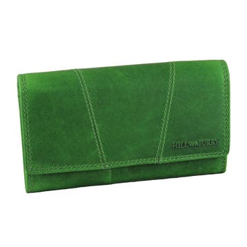 HillBurry Vintage Dames Portemonnee VL777023 - RFID - Groen, Overige merken, Verzenden, Nieuw, Leer