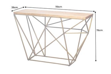 Abstracte wandtafel DIAMOND 120 cm naturel messing mango, Ophalen of Verzenden, Nieuw