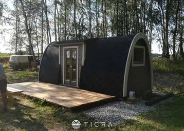 Camping pod trekkershut glamping houten gastenverblijf, Afwasmachine, In bos, Overige