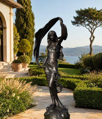 Beeld, XL Bronze: Scarf Dancer - 101 cm - Brons