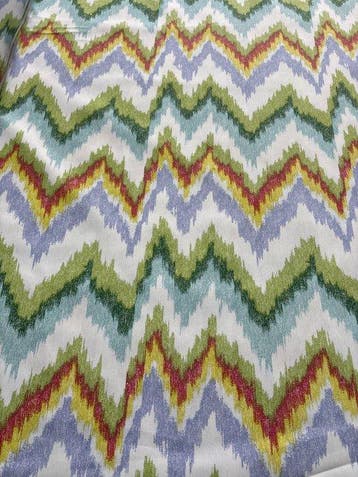 Katoenen rasatello Digitale print Exclusief ontwerp ZIG ZAG