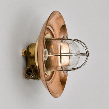 Wandlamp - Koper, Messing, Glas, Staal