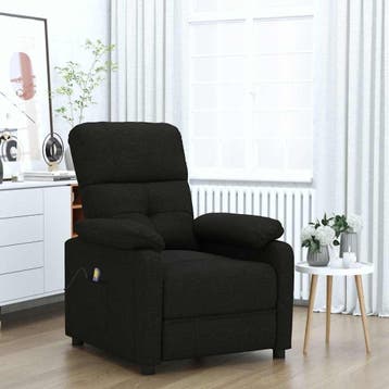 Relaxstoel Met Massage | Zwart | Retourdeal 35% Korting, Huis en Inrichting, 75 tot 100 cm, Ophalen of Verzenden, Zo goed als nieuw