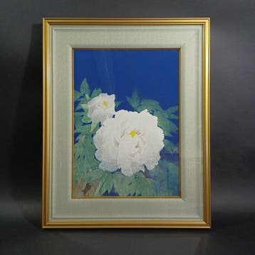 Nachtpioen - Papier, hout (lijst) - Toshio Matsuo - Japan -