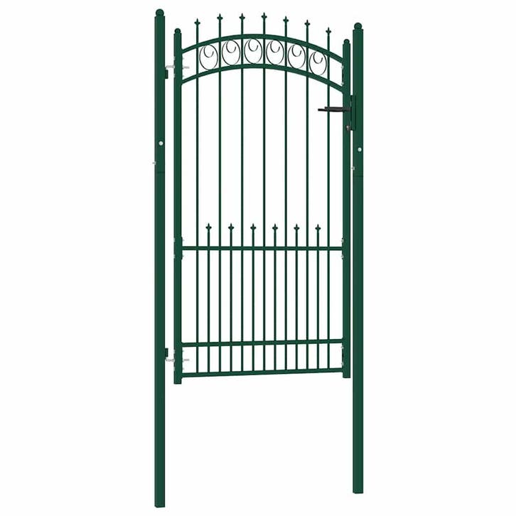 vidaXL Hekpoort EMMEN met stalen pinnen 104x134,5 cm groen, Tuin en Terras, Tuinpoorten, Nieuw, Verzenden