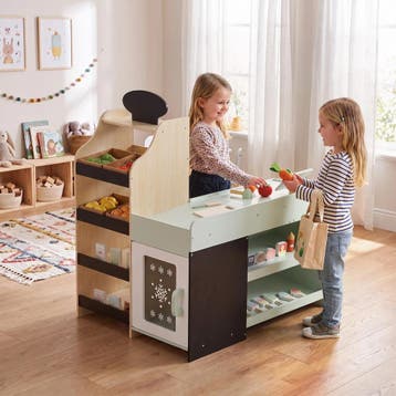 Kinderwinkel Met Krijtbord, Speelgoedvoedsel, Scanner, Kassa, Verzenden, Nieuw