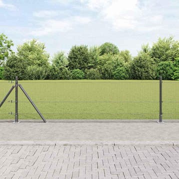vidaXL gelast draadhek met betonnen voetstuk 50 x 0,6 m, Tuin en Terras, Schuttingen, Verzenden, Nieuw, IJzer