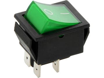 Schakelaar - groen - 12 volt - 20A - verlicht - vierkant, Ophalen of Verzenden, Nieuw, Schakelaar