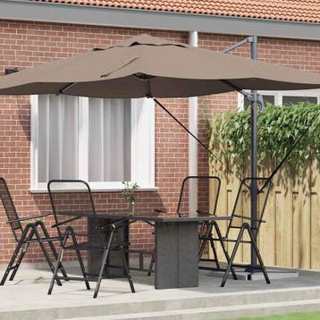 vidaXL Parasol 351 x 250 x 260 cm Polyester en Aluminium, Tuin en Terras, Parasols, Verzenden, Nieuw, 2 tot 3 meter