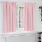 vidaXL Zwart-out Gordijnen met Ringen 2 pcs Babyroze 175 x, Verzenden, Nieuw