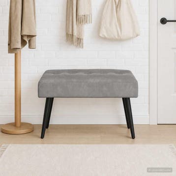 vidaXL Bank met knoopverstelling Lichtgrijs 60 x 40 x 45 cm, Verzenden, Nieuw, Stof