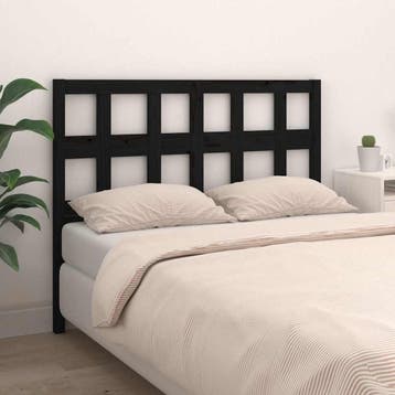 vidaXL Hoofdbord 125,5x4x100 cm massief grenenhout zwart, Verzenden, Nieuw, Zwart, Hout
