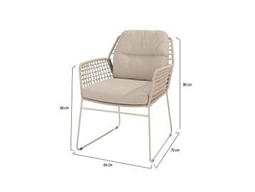 Laatste stoel Albano dining tuinstoel latte Taste 4SO, Tuin en Terras, Tuinsets en Loungesets, Ophalen of Verzenden, Nieuw