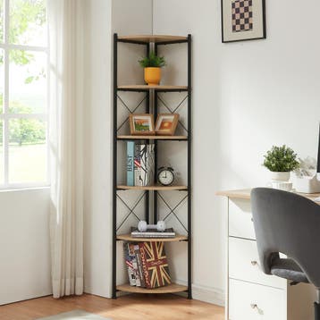 [en.casa] Plantenstandaard Ulfborg 160x30x30 cm houtkleurig, Tuin en Terras, Bloempotten, Verzenden, Nieuw
