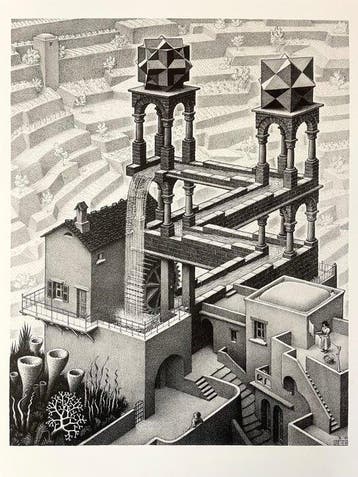 M.C. Escher (1898-1972) - Waterfall (1961)
