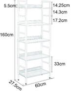 Stellingkast 5-Laags – Houten Kast Licht Eiken – Wit/Zwart, Verzenden, Nieuw