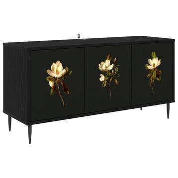 vidaXL Tv-meubel BREMEN 102 x 33 x 51 cm Zwart eiken Bewerkt, Minder dan 50 cm, Verzenden, Nieuw, Minder dan 100 cm