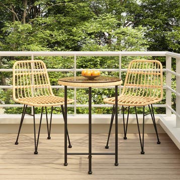 vidaXL 3-delige Tuinset poly rattan, Tuin en Terras, Tuinsets en Loungesets, Verzenden, Nieuw, 3 zitplaatsen, Tuinset