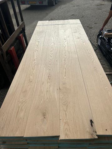 Eiken planken veer en groef  240x20 mm. 220/230/240/250, Minder dan 25 mm, Eiken, Nieuw, Ophalen of Verzenden