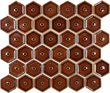 Wand Mozaïek Tegels Factory Hexagon Keramiek Lichtbruin -.., Doe-het-zelf en Verbouw, Tegels, Nieuw, Ophalen of Verzenden, 20 tot 40 cm