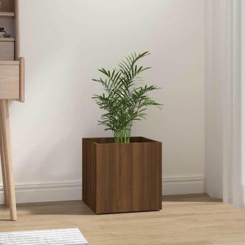 vidaXL Plantenbak 40x40x40 cm bewerkt hout bruineiken, Verzenden, Minder dan 60 cm, Nieuw, Hout