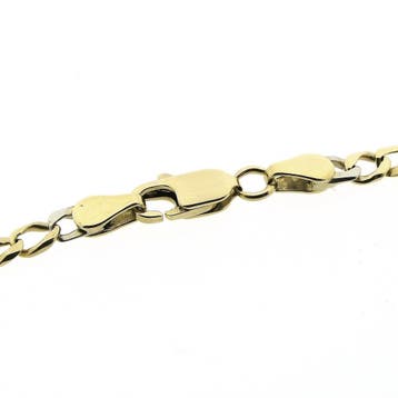 Bicolor gouden Figaro schakelarmband, Ophalen of Verzenden, Gebruikt, Overige kleuren, Goud