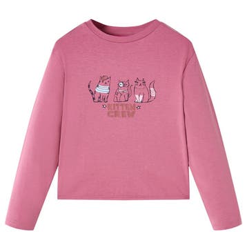 vidaXL Kindershirt met lange mouwen 116 frambooskleurig, Verzenden, Nieuw
