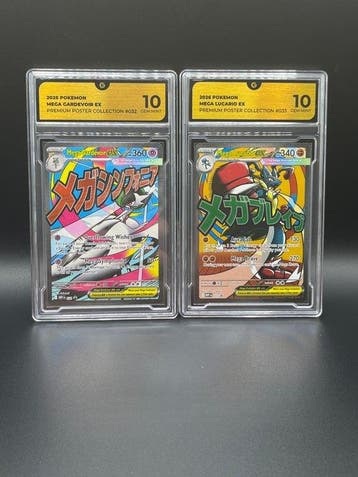 Pokémon - 2 Graded card - Mega Gardevoir & Mega Lucario, Hobby en Vrije tijd, Verzamelkaartspellen | Pokémon, Nieuw