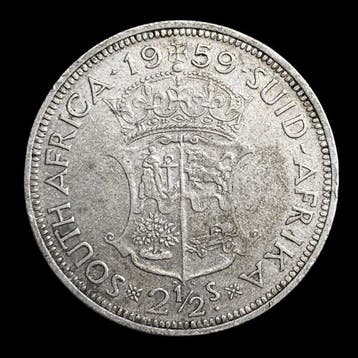 Zuid-Afrika. Silver 2½ Shillings (Elizabeth II) Coin 1959