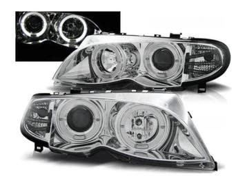 Angel Eyes Chrome koplampen geschikt voor BMW E46, Verzenden, Nieuw, BMW