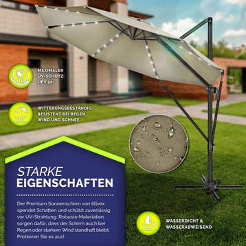 Zweefparasol - Tuinparasol - Parasol 330 cm - Met voet - Met, Verzenden, Zo goed als nieuw