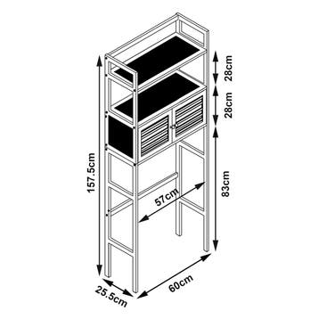 Ombouwkast Haugesund voor toilet 157,5x60x25,5 cm bamboe nat, Verzenden, Nieuw