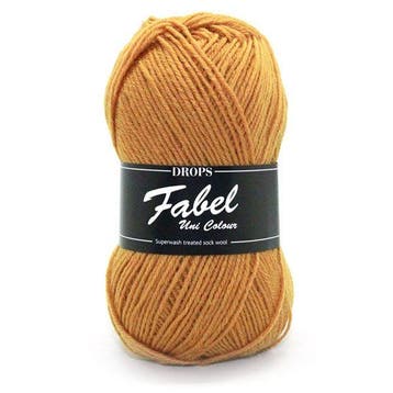 DROPS Fabel Uni Colour - 111 mosterdgeel - Wol Garen, Ophalen of Verzenden, Nieuw