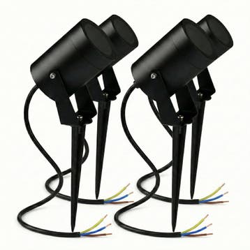 4-Stuks | Prikspot | SPIKE | GU10 | IP65 | Zwart | Rond, Ophalen of Verzenden, Nieuw, Spots
