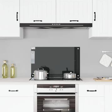 vidaXL Spatscherm keuken 80x50 cm gehard glas zwart, Huis en Inrichting, Verzenden, Nieuw