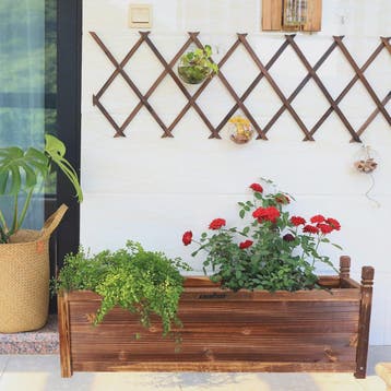 Stevige Houten Rechthoekige Bloembak Verhoogd Bed - 90cm, Tuin en Terras, Bloempotten, Verzenden, Nieuw