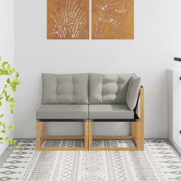 vidaXL 2 st Outdoor Midden- en Hoeksalon Wit, Verzenden, Nieuw, 2 zitplaatsen
