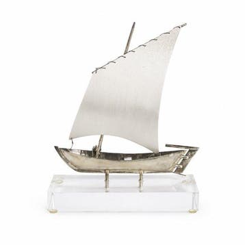 Decoratief ornament - Portugal - Silver Sailboat