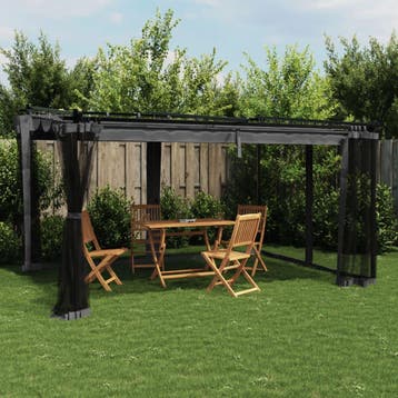 vidaXL Prieel met zijwanden van gaas 4x3 m staal, Verzenden, Nieuw