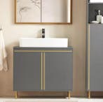 Wastafel Onderkast met Deuren – Badkamermeubel 75 cm (56), Verzenden, Nieuw