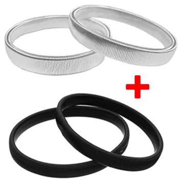 Fako Bijoux - Set Van 2 paar Mouwophouders Zwart & Zilver -, Verzenden, Nieuw